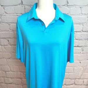 Adidas Blue Striped Golf Shirt